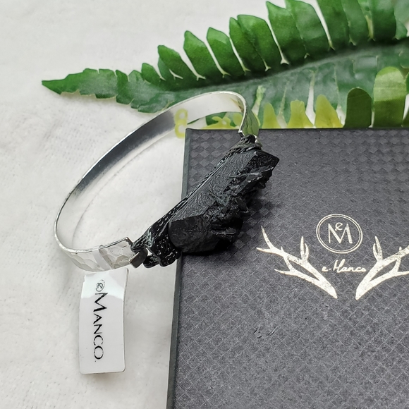 Faux Raw Crystal Bangle Bracelet - Picture 2 of 6